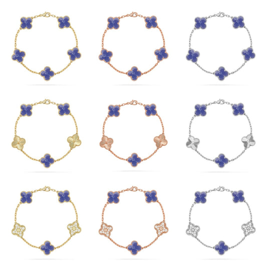[Cadisa]CLOVER 5 MOTIF BLUE VEINS BRACELET COLLECTION