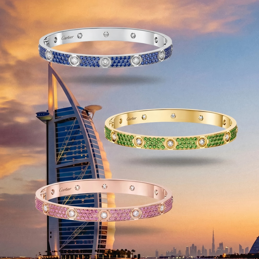 [Cadisa]2026 PAVE GEMSTONE LOVE BRACELET 6.1MM 10 DIAMONDS