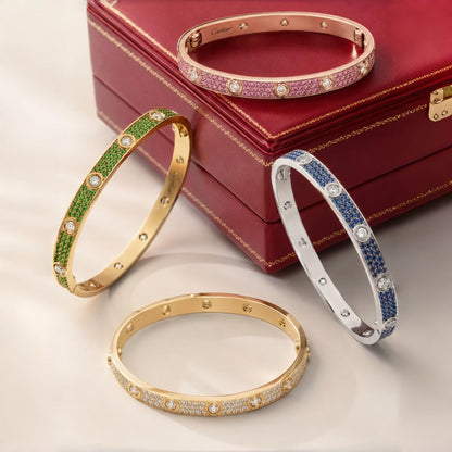 [Cadisa]2026 PAVE GEMSTONE LOVE BRACELET 6.1MM 10 DIAMONDS