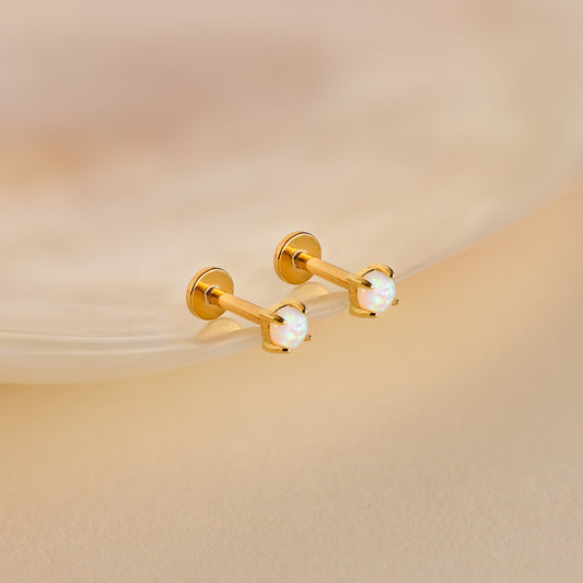Opal Flat Back Studs
