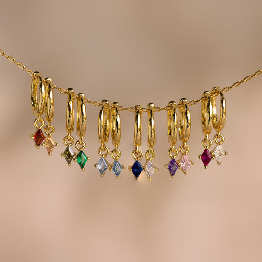 Birthstone Drop Huggies