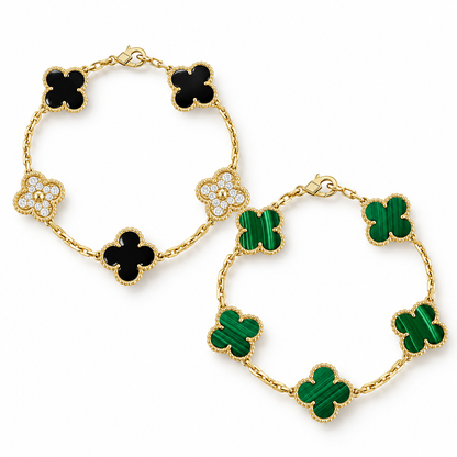 [Cadisa]Clover 5 Motifs  Duo Bracelet Stack Set