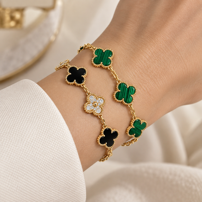 [Cadisa]Clover 5 Motifs  Duo Bracelet Stack Set
