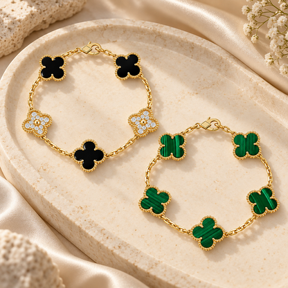 [Cadisa]Clover 5 Motifs  Duo Bracelet Stack Set