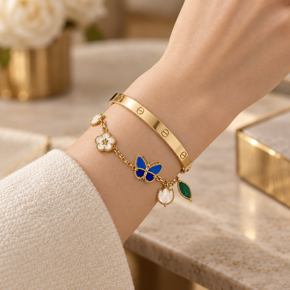 [Cadisa]Lucky Spring & Love Bracelet Stack Set