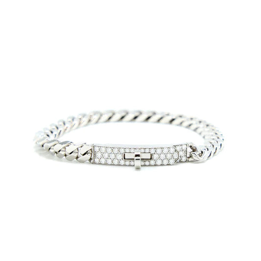 [Cadisa]KELLY CHAIN SILVER DIAMOND BRACELET