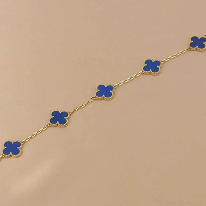 [Cadisa] CLOVER 5 MOTIF BLUE AGATE BRACELET COLLECTION