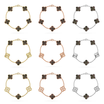 [Cadisa] CLOVER 5 MOTIF GRAY MOP BRACELET COLLECTION