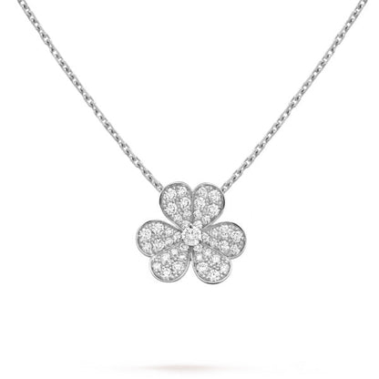 [Cadisa]CLOVER DIAMOND NECKLACE SILVER