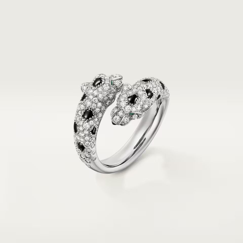 [Cadisa] PANTHERE DOUBLE HEADED FULL DIAMOND  RING