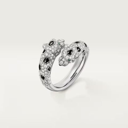 [Cadisa] PANTHERE DOUBLE HEADED FULL DIAMOND  RING