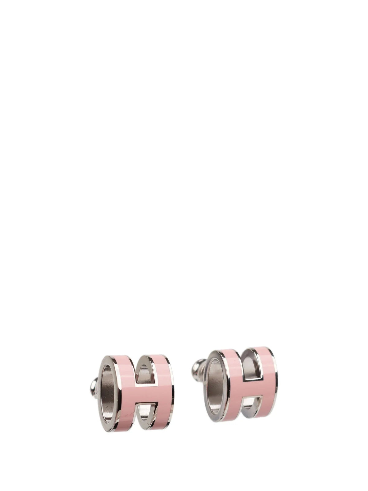[Cadisa]MINI POP H SILVER EARRINGS PINK