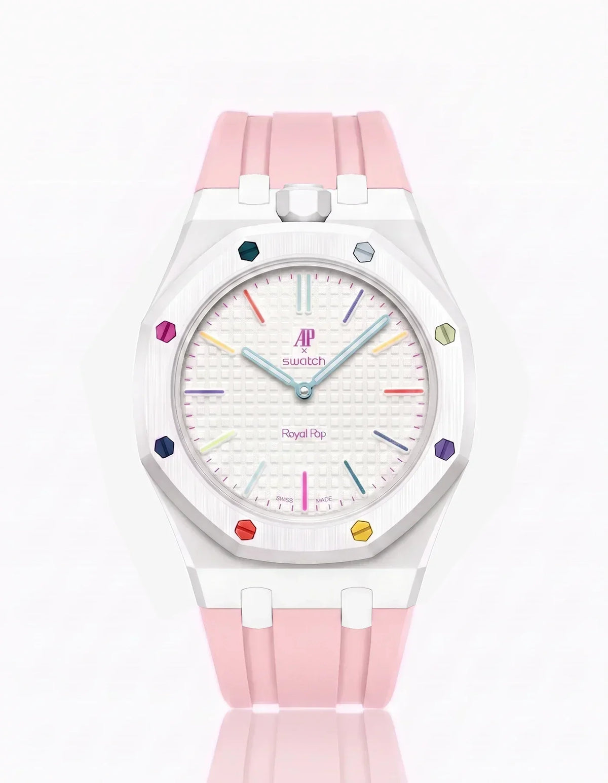 Silicone Strap & Case  Royal Pop Huit Blanc(Customize  Colors)