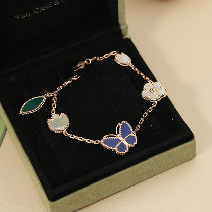 [Cadisa] Lucky Spring Butterfly 5-Motif & LOVE Unlimited Bracelet Stack Set