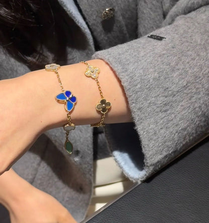 [Cadisa]LUCKY SPRING BUTTERFLY 5 MOTIF BRACELET
