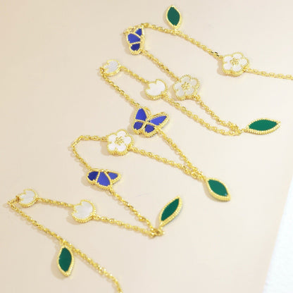 [Cadisa]LUCKY SPRING BUTTERFLY 15 FLOWER NECKLACE