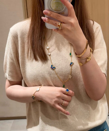 [Cadisa]LUCKY SPRING BUTTERFLY 15 FLOWER NECKLACE