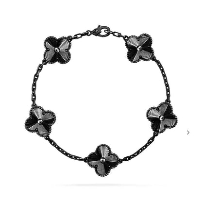 [Cadisa JEWELRY]CLOVER 5 MOTIF BLACK BRACELET