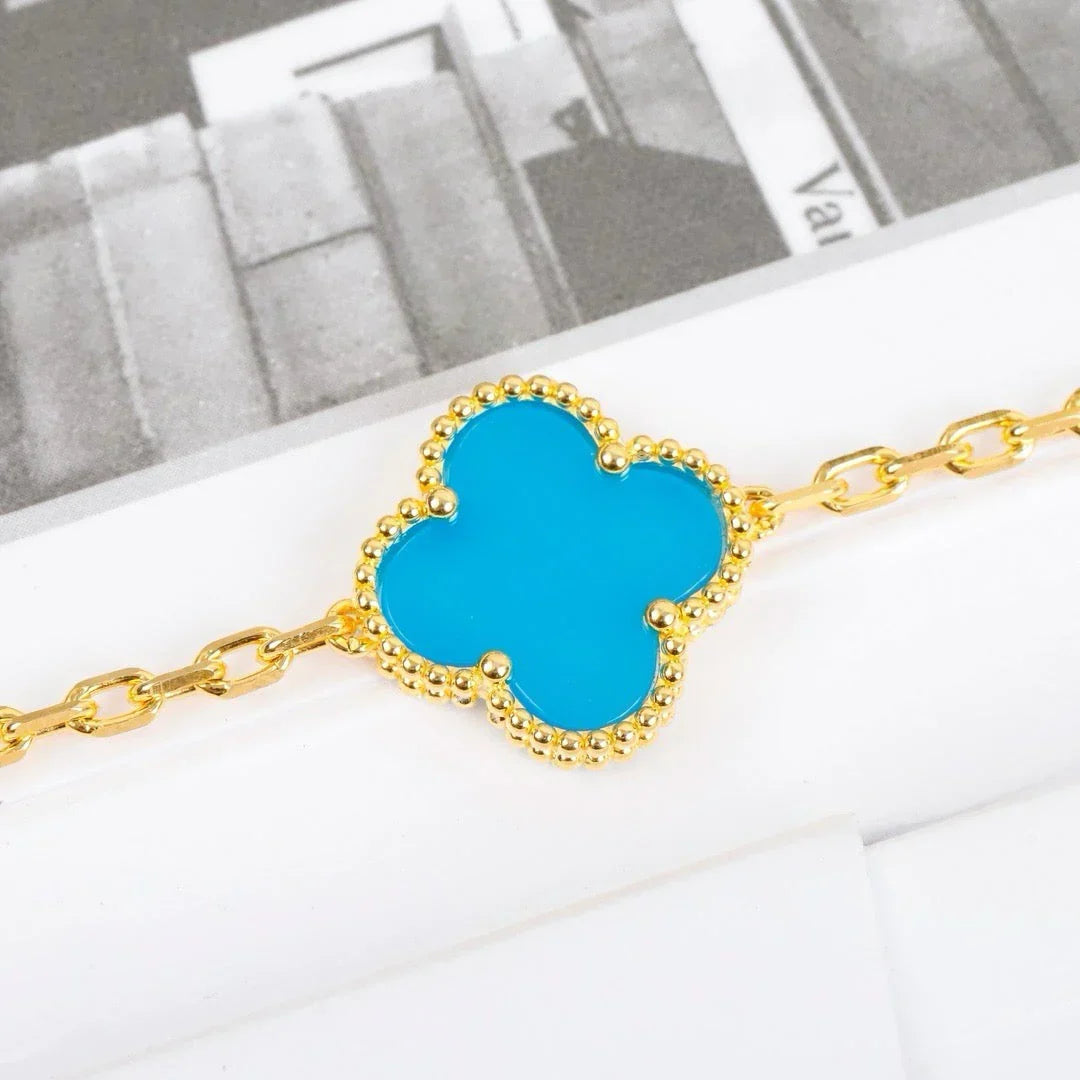 [Cadisa] CLOVER 5 MOTIF TURQUOISE BRACELET COLLECTION