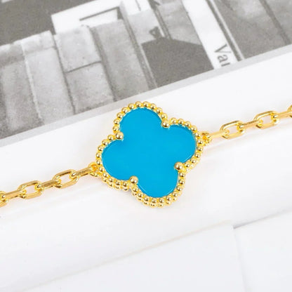 [Cadisa] CLOVER 5 MOTIF TURQUOISE BRACELET COLLECTION