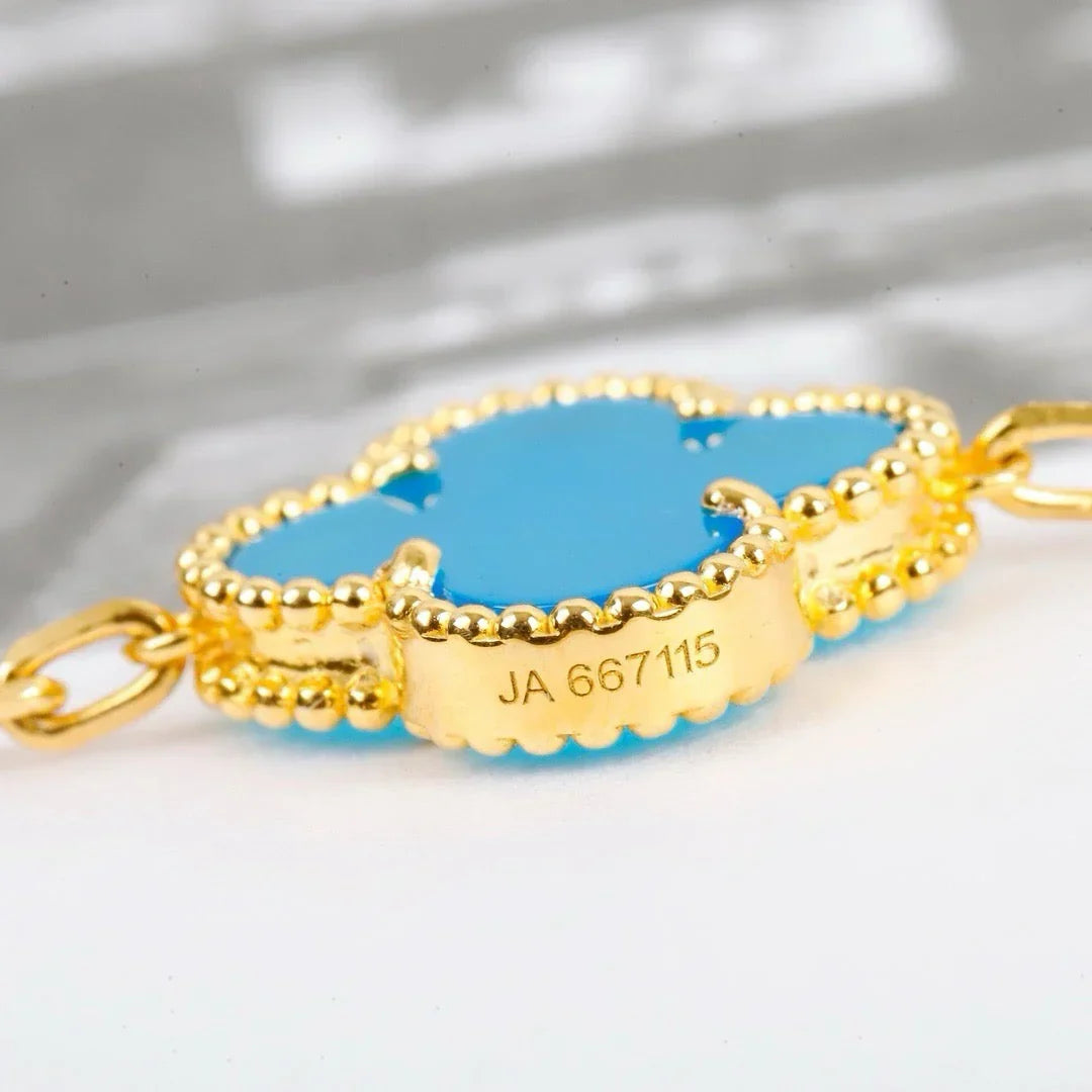[Cadisa] CLOVER 5 MOTIF TURQUOISE BRACELET COLLECTION