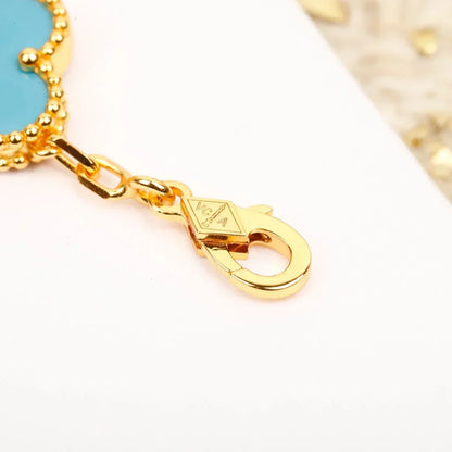 [Cadisa] CLOVER 5 MOTIF TURQUOISE BRACELET COLLECTION