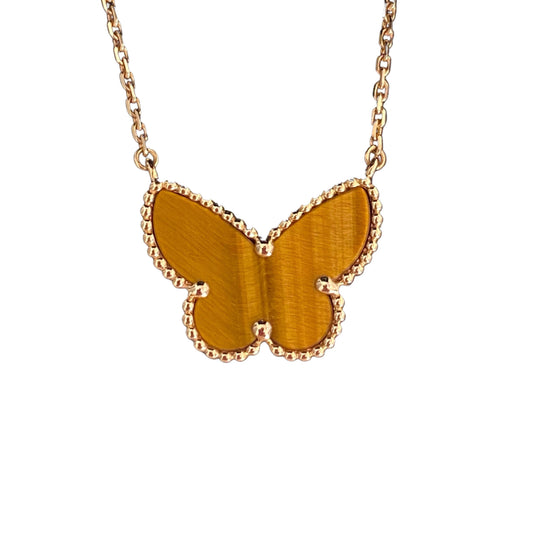 [Cadisa] TIGER__ EYE BUTTERFLY NECKLACE