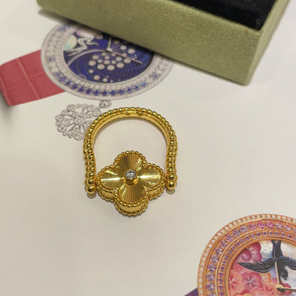 [Cadisa]CLOVER RIVERSIBLE RING GOLD COLLECTION