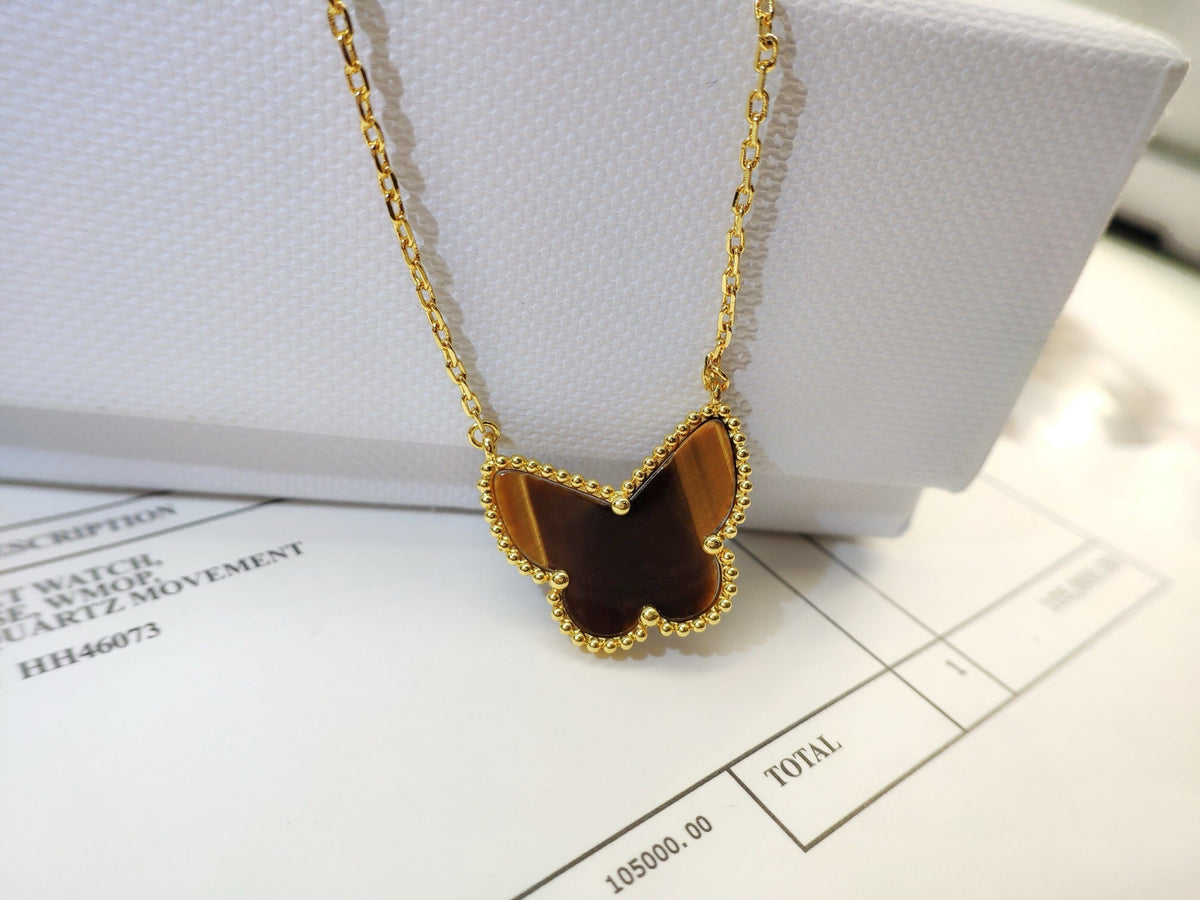 [Cadisa] TIGER__ EYE BUTTERFLY NECKLACE