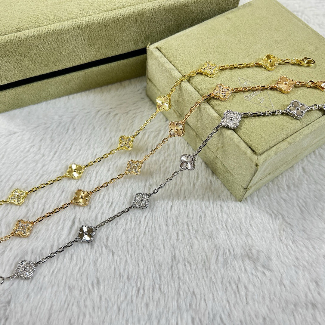 [Cadisa]CLOVER 6 MOTIF DIAMOND LASER BRACELET