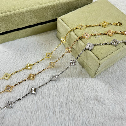 [Cadisa]CLOVER 6 MOTIF DIAMOND LASER BRACELET