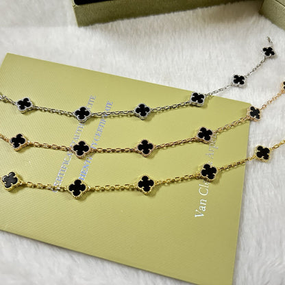 [Cadisa]CLOVER 6 MOTIF  ONYXS BRACELET