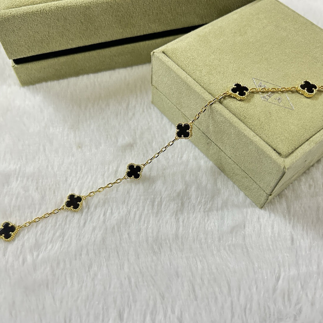 [Cadisa]CLOVER 6 MOTIF  ONYXS BRACELET