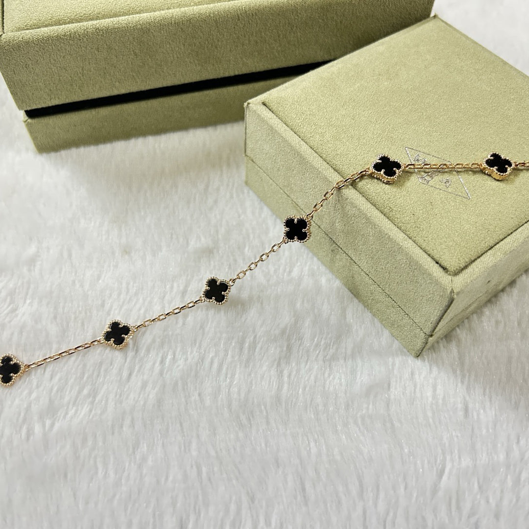 [Cadisa]CLOVER 6 MOTIF  ONYXS BRACELET