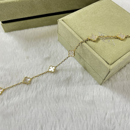 [Cadisa]CLOVER 6 MOTIF WHITE MOP BRACELET