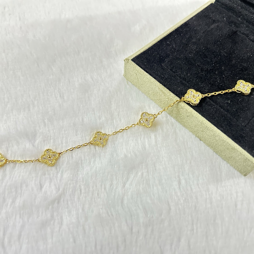 [Cadisa]CLOVER 6 MOTIF DIAMOND BRACELET