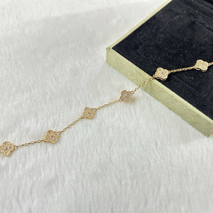 [Cadisa]CLOVER 6 MOTIF DIAMOND BRACELET
