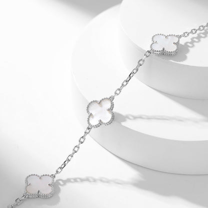 [Cadisa]CLOVER 10 MOTIFS WHITE MOTHER OF PEARL NECKLACE