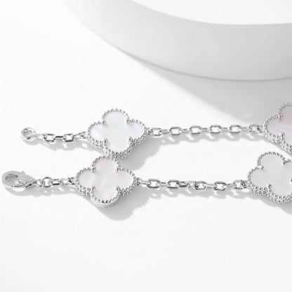 [Cadisa]CLOVER 10 MOTIFS WHITE MOTHER OF PEARL NECKLACE