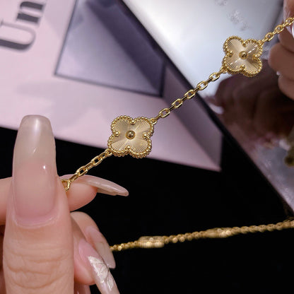 [Cadisa]CLOVER 10 MOTIFS LASER NECKLACE