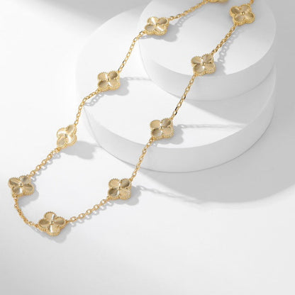 [Cadisa]CLOVER 10 MOTIFS LASER NECKLACE