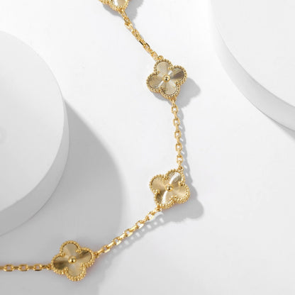 [Cadisa]CLOVER 10 MOTIFS LASER NECKLACE