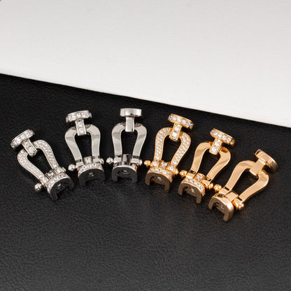 [Cadisa]FORCE LARGE HORSESHOE FULL DIAMOND BRACELET SILVER