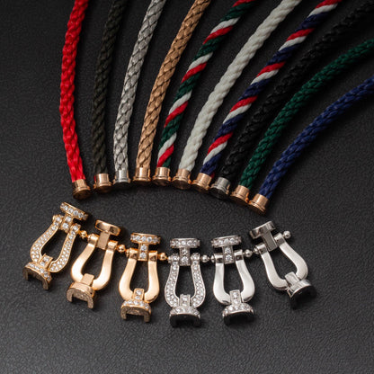 [Cadisa]FORCE LARGE HORSESHOE HALF DIAMOND BRACELET GOLD
