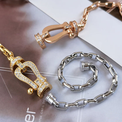 [Cadisa]FORCE LARGE HORSESHOE CLASP  METAL BRACELET