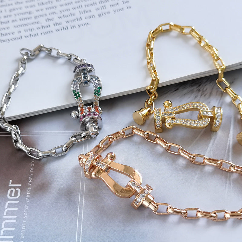 [Cadisa]FORCE LARGE HORSESHOE CLASP  METAL BRACELET