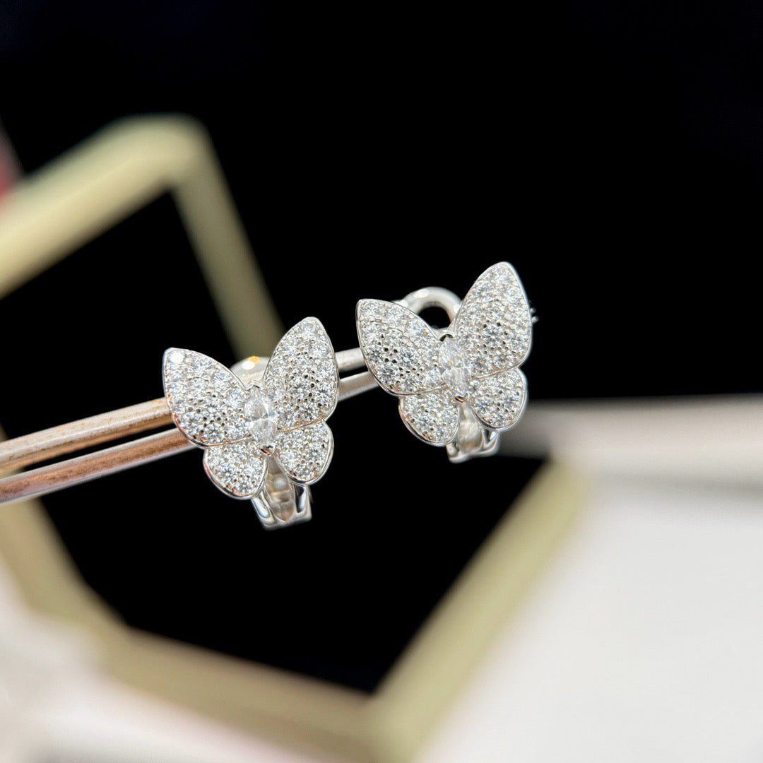 [Cadisa]BUTTERFLY ALL DIAMOND EARRINGS