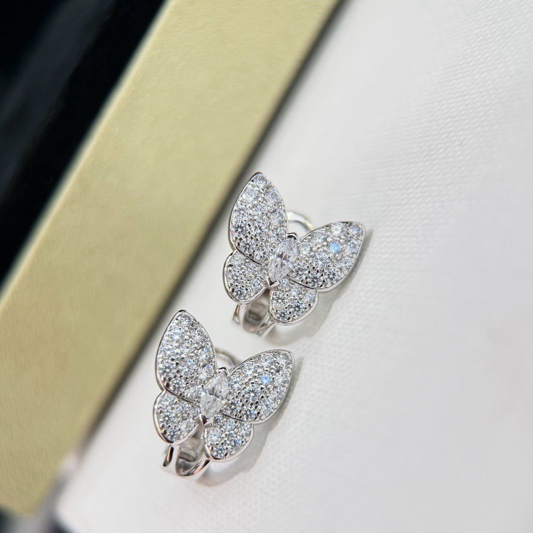 [Cadisa]BUTTERFLY ALL DIAMOND EARRINGS