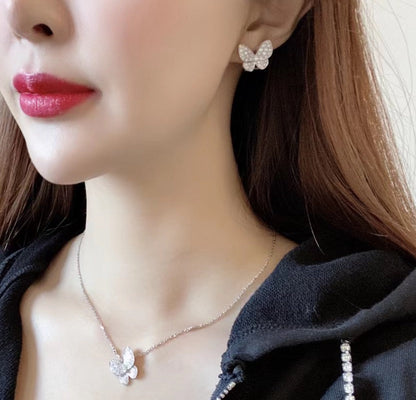 [Cadisa]BUTTERFLY ALL DIAMOND EARRINGS