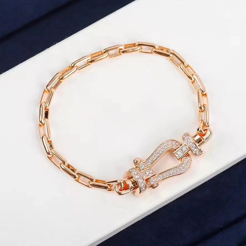 [Cadisa]FORCE LARGE HORSESHOE CLASP  METAL BRACELET